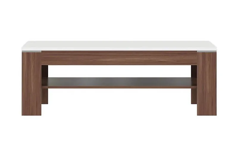 Keoisha Soffbord 120 cm med Förvaring Hylla - Valnötsbrun/Vit - Products - Möbler - Bord & matgrupp - Soffbord - Soffbord med förvaring