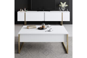 Luxe Soffbord 90x40 cm Vit/Guld - Hanah Home - Products - Möbler - Bord & matgrupp - Soffbord