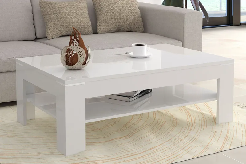 Perkhill Soffbord 120 cm med Förvaring Hylla - Vit - Products - Möbler - Bord & matgrupp - Soffbord - Soffbord med förvaring