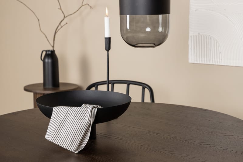 Stone Matgrupp 120 cm Rund med 4 Dyrön stolar - Svart - Products - Möbler - Bord & matgrupp - Matgrupp