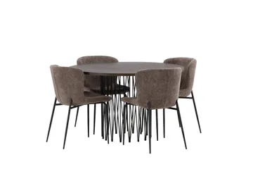 Stone Matgrupp 120 cm Rund med 4 Modesto stolar - Beige - Products - Möbler - Bord & matgrupp - Matgrupp