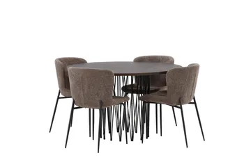 Stone Matgrupp 120 cm Rund med 4 Modesto stolar - Beige - Products - Möbler - Bord & matgrupp - Matgrupp