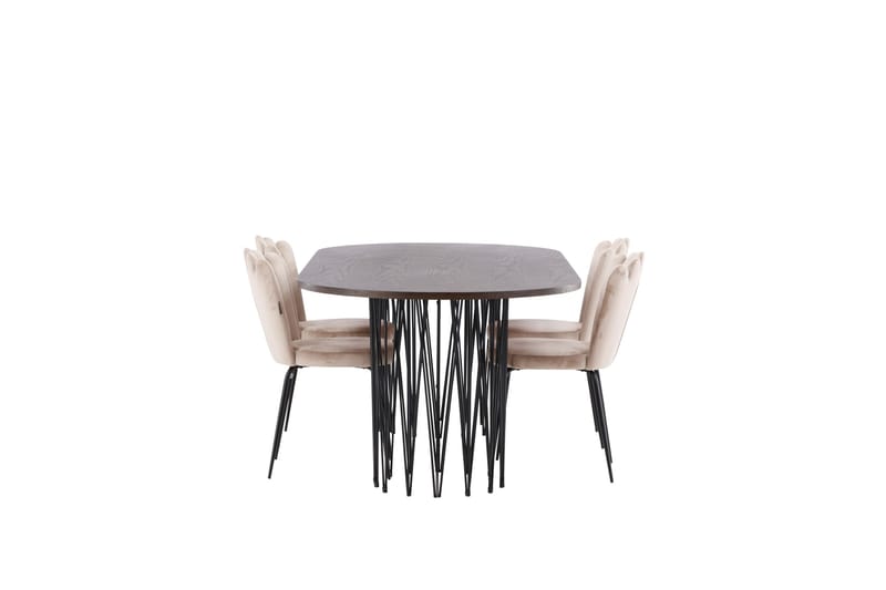 Stone Matgrupp 220 cm Oval med 4 Limhamn stolar - Beige - Products - Möbler - Bord & matgrupp - Matgrupp