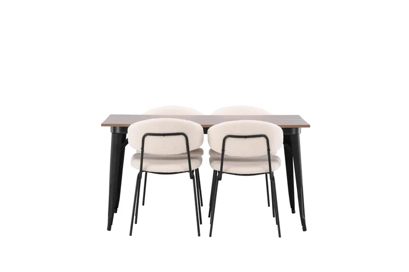 Tempe Matgrupp 140 cm Rektangulär med 4 Chico Stolar - Valnöt - Products - Möbler - Bord & matgrupp - Matgrupp