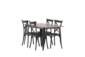 Tempe Matgrupp 140 cm Rektangulär med 4 Crosett stolar - Svart - Products - Möbler - Bord & matgrupp - Matgrupp