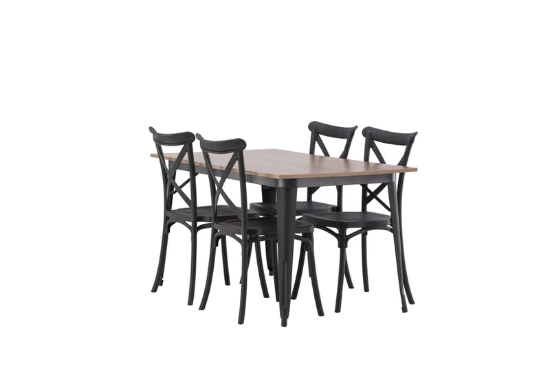 Tempe Matgrupp 140 cm Rektangulär med 4 Crosett stolar - Svart - Products - Möbler - Bord & matgrupp - Matgrupp