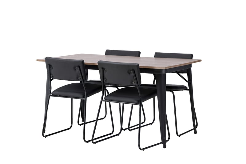 Tempe Matgrupp 140 cm Rektangulär med 4 Kenth Stolar - Svart - Products - Möbler - Bord & matgrupp - Matgrupp