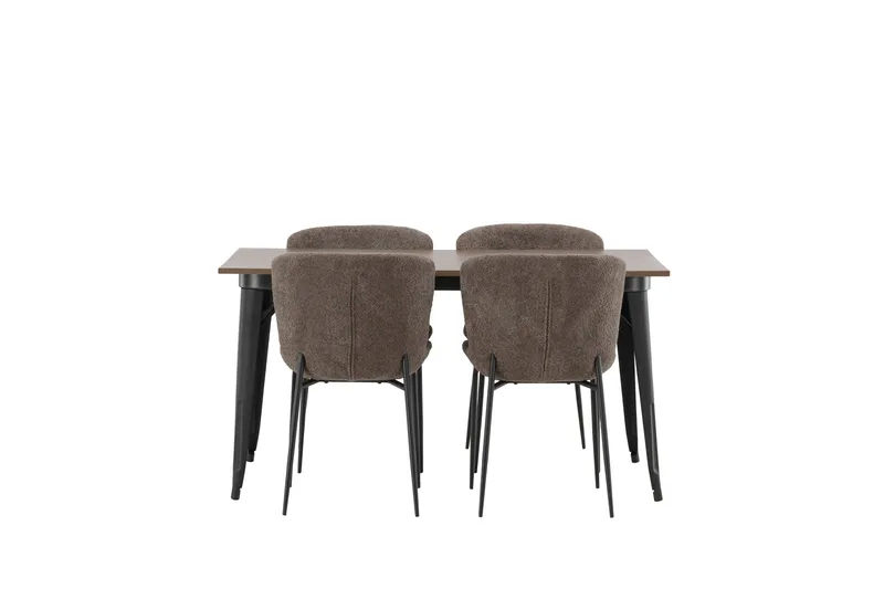 Tempe Matgrupp 140 cm Rektangulär med 4 Modesto stolar - Mörkgrå - Products - Möbler - Bord & matgrupp - Matgrupp