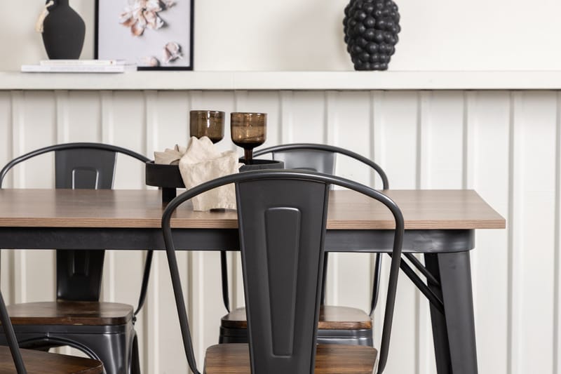 Tempe Matgrupp 140 cm Rektangulär med 4 Tempe stolar - Valnöt - Products - Möbler - Bord & matgrupp - Matgrupp