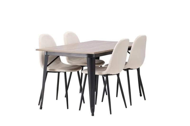 Tempe Matgrupp 140 cm Rektangulär med 4 Polar stolar - Beige - Products - Möbler - Bord & matgrupp - Matgrupp