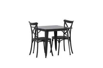 Tempe Matgrupp 80 cm Rektangulär med 2 Crosett stolar - Svart - Products - Möbler - Bord & matgrupp - Matgrupp
