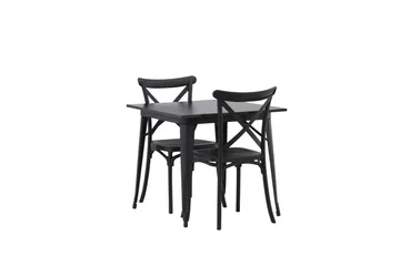 Tempe Matgrupp 80 cm Rektangulär med 2 Crosett stolar - Svart - Products - Möbler - Bord & matgrupp - Matgrupp