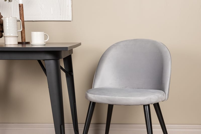 Tempe Matgrupp 80 cm Rektangulär med 2 Velvet stolar - Svart - Products - Möbler - Bord & matgrupp - Matgrupp