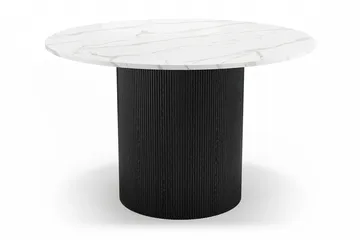 Uppveda Matbord 120 cm Runt Svart med 4 Sawako Greige Stolar - Svart/Vit/Greige - Products - Möbler - Bord & matgrupp - Matgrupp