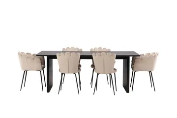 Vail Matgrupp 200 cm Rektangulär med 4 Limhamn stolar - Beige - Products - Möbler - Bord & matgrupp - Matgrupp