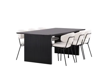 Vail Matgrupp 200 cm Rektangulär med 6 Chico Stolar - Svart - Products - Möbler - Bord & matgrupp - Matgrupp