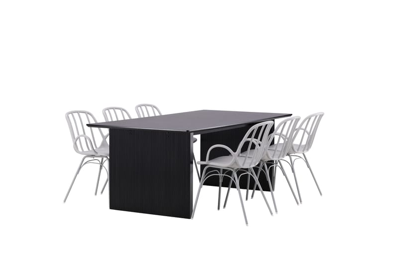 Vail Matgrupp 200 cm Rektangulär med 6 Dyrön stolar - Svart - Products - Möbler - Bord & matgrupp - Matgrupp