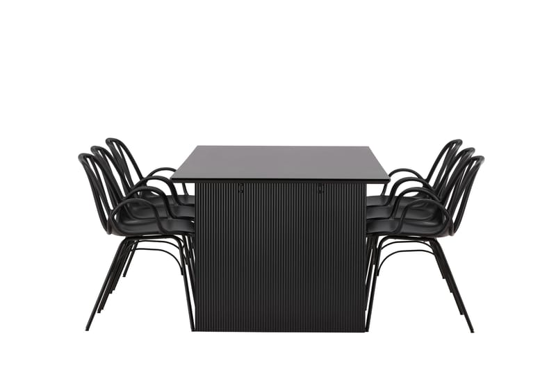 Vail Matgrupp 200 cm Rektangulär med 6 Dyrön stolar - Svart - Products - Möbler - Bord & matgrupp - Matgrupp