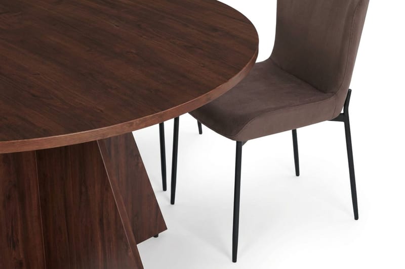 Vera Matgrupp runt 110 cm Valnöt med 4 Elsie Matstolar - Valnöt/Brun - Products - Möbler - Bord & matgrupp - Matgrupp