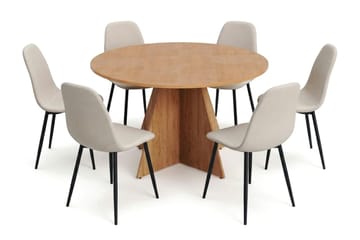 Beige/Svarta metallben - Brun