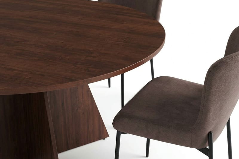 Vera Matgrupp runt 150 cm Valnöt med 6 Elsie Matstolar - Valnöt/Brun - Products - Möbler - Bord & matgrupp - Matgrupp