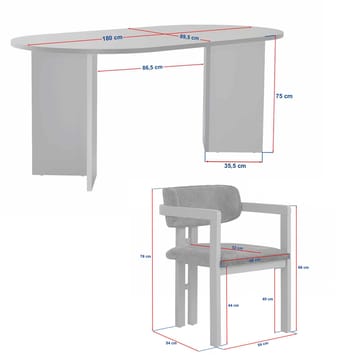 Vintar Matbord- och stolset 180x75x90 cm 5 delar - Milano Walnut, Dark Walnut, Green - Products - Möbler - Bord & matgrupp - Matgrupp