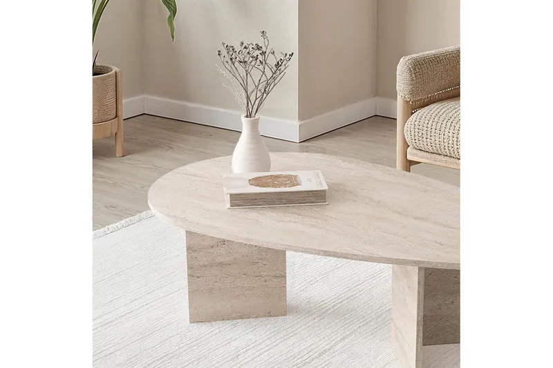 Zeyra Soffbord 139,5 cm - Travertine - Products - Möbler - Bord & matgrupp - Soffbord