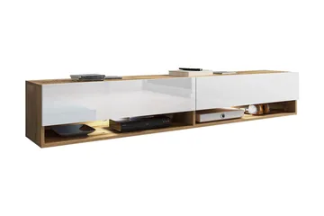 Brya Tv-skåp 180 cm RGB LED, Vit/Natur