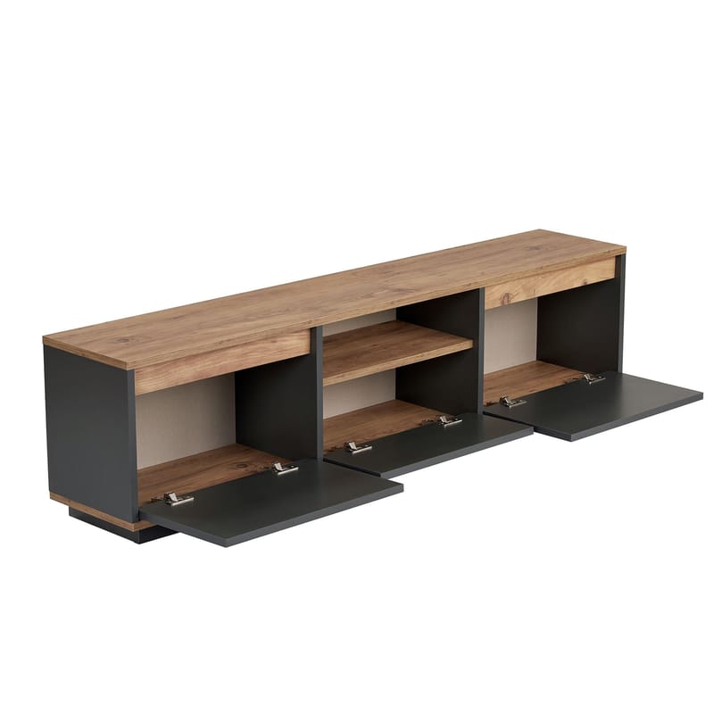 Domar Tv-bänk 160 cm - Antracit, Atlantic pine - Products - Möbler - TV- & Mediamöbler - TV bänk & mediabänk