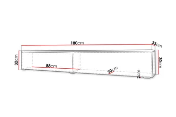 Kanak Tv-bänk 180 cm - Mörkgrå/Vit - Products - Möbler - TV- & Mediamöbler - TV bänk & mediabänk