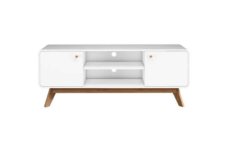 Lowboard Cassie 140x39x53 cm, Vit/Vit - 140x39x53 cm, Vit/Vit - Products - Möbler - TV- & Mediamöbler - TV bänk & mediabänk