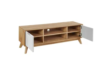 Lowboard Ezra Wotan-ek/Vit - Wotan-ek/Vit - Products - Möbler - TV- & Mediamöbler - TV bänk & mediabänk