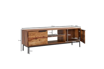 Lowboard Wohnling Massivt trä med förvaring 2 dörrar lantligt - Products - Möbler - TV- & Mediamöbler - TV bänk & mediabänk