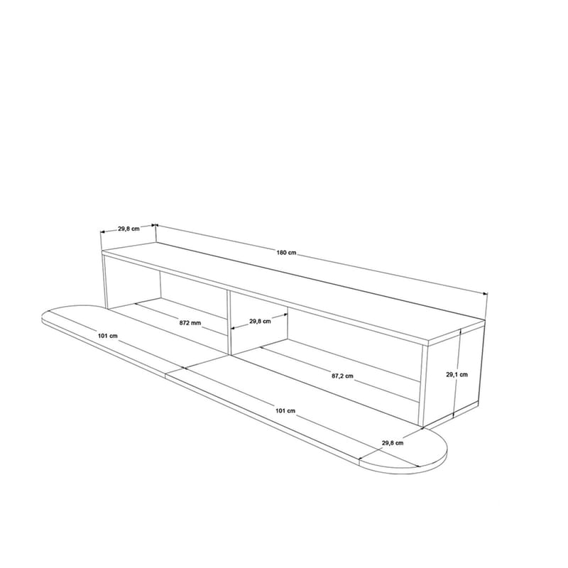 Lumina Tv-bänk 180 cm - Ek - Products - Möbler - TV- & Mediamöbler - TV bänk & mediabänk