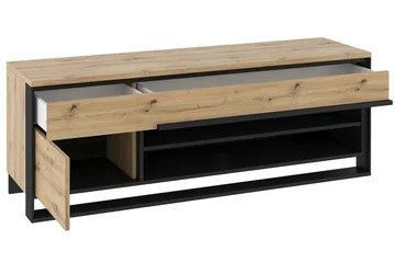 Quant 41x155 cm - Ek/Svart - Products - Möbler - TV- & Mediamöbler - TV bänk & mediabänk