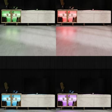 Seyring Tv-bänk 190 cm - Travertin och guld - Products - Möbler - TV- & Mediamöbler - TV bänk & mediabänk