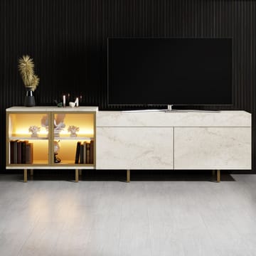 Seyring Tv-bänk 190 cm - Travertin och guld - Products - Möbler - TV- & Mediamöbler - TV bänk & mediabänk