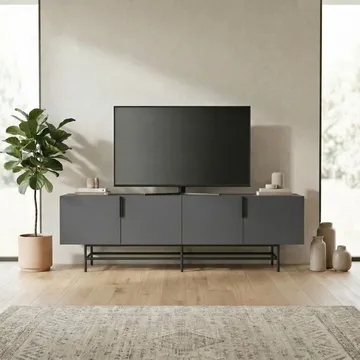 Truvia TV-bänk 200x55x35 cm - Antracit och svart - Products - Möbler - TV- & Mediamöbler - TV b änk & mediabänk