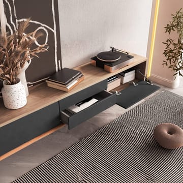 Vägghängd TV-bänk Frida 2 luckor med 2 lådor upp - Antracit - Products - Möbler - TV- & Mediamöbler - TV bänk & mediabänk