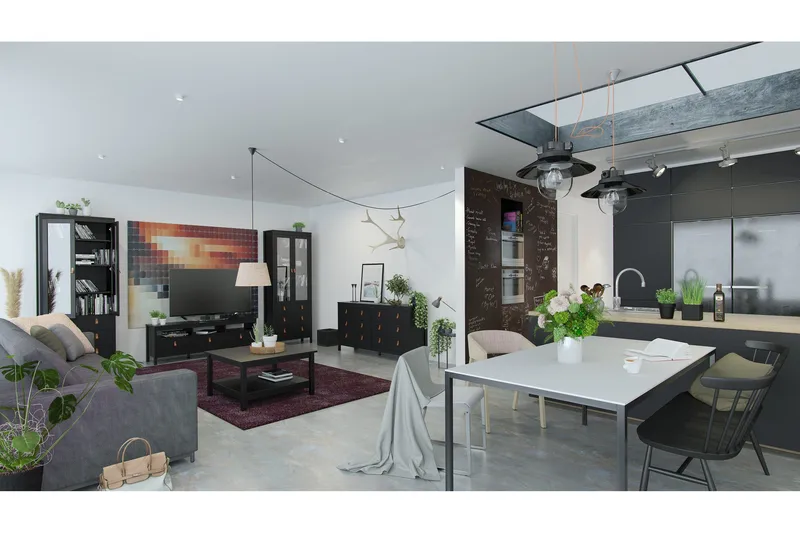 Vallvidera Tv-bänk 151 cm - Svart/Natur - Products - Möbler - TV- & Mediamöbler - TV bänk & mediabänk