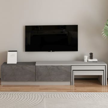 Zalven TV-bänk 180x36x30 cm - gordionmarmor och grå - Products - Möbler - TV- & Mediam öbler - TV bänk & mediabänk