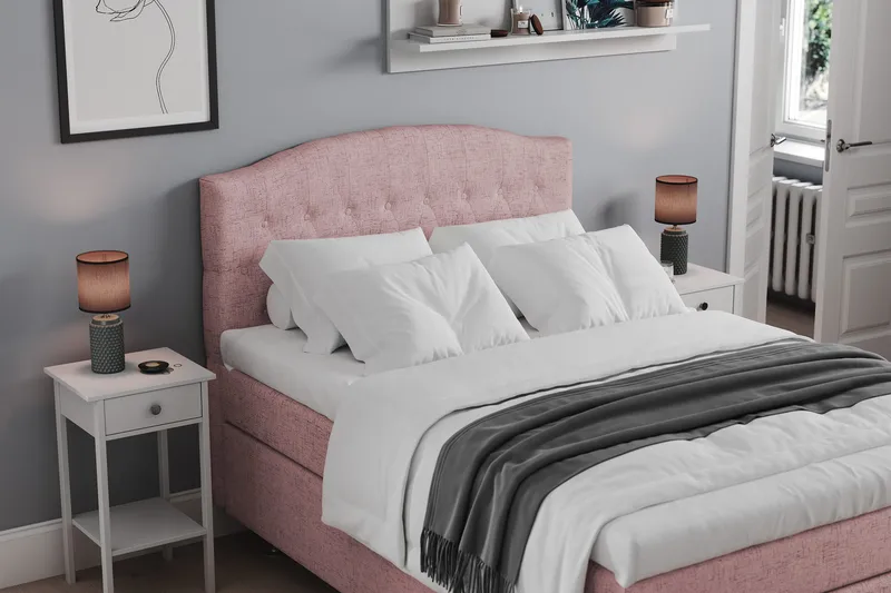 Belda Kontinentalsäng 120x200Medium - Rosa - Products - Möbler - Säng - Enkelsäng