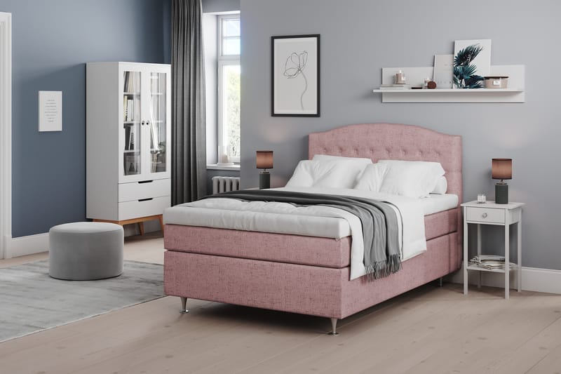 Belda Kontinentalsäng 120x200Medium - Rosa - Products - Möbler - Säng - Enkelsäng