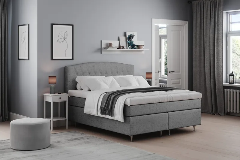 Belda Kontinentalsäng 160x200Fast - Grå - Products - Möbler - Säng - Kontinentalsäng