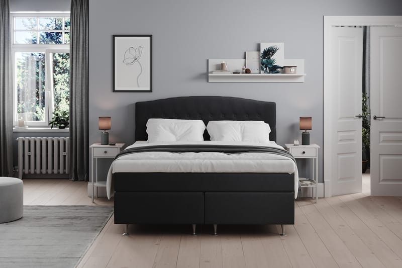 Belda Kontinentalsäng 160x200Fast - Svart - Products - Möbler - Säng - Kontinentalsäng