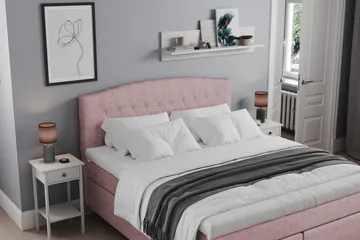 Belda Sängpaket 180x200 Fast/Medium - Rosa - Products - Möbler - Säng - Kontinentalsäng