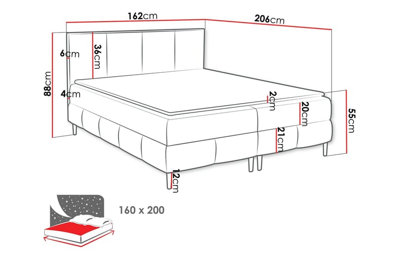 Celestine Förvaringssäng 160x200 cm - Blå - Products - Möbler - Säng - Komplett sängpaket