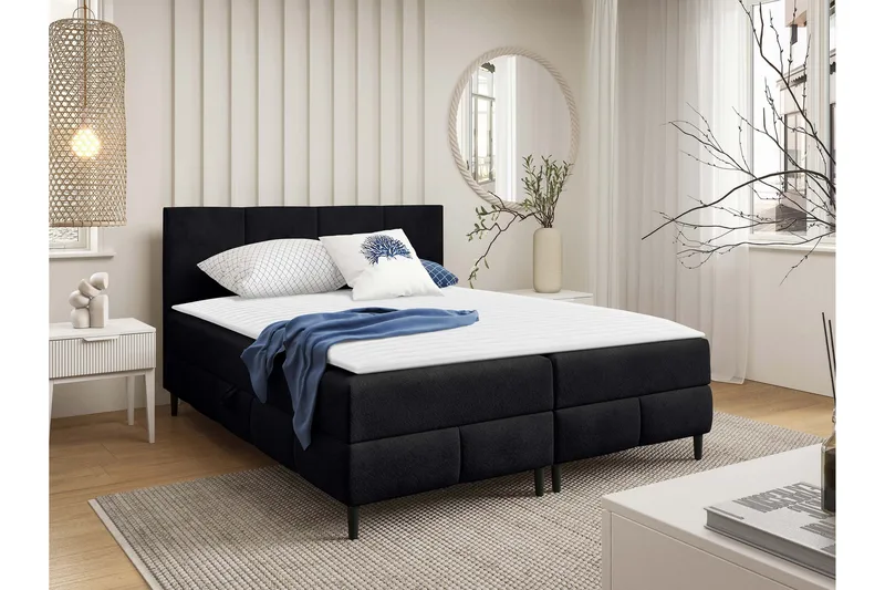 Celestine Förvaringssäng 180x200 cm, Svart