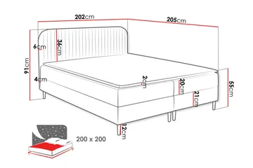 Celestine Förvaringssäng 200x200 cm - Grön - Products - Möbler - Säng - Komplett sängpaket