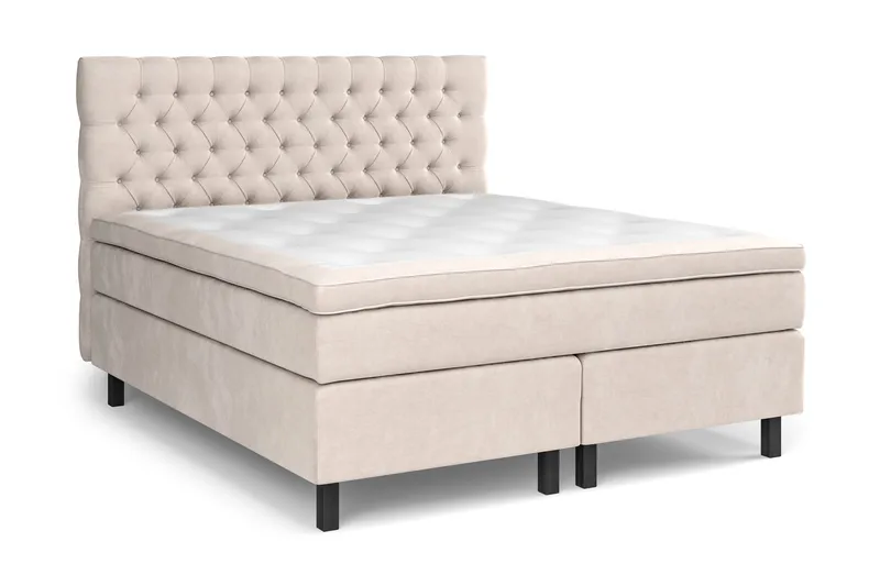 Celine Kontinentalsäng 160x200cm - Beige/Sammet - Products - Möbler - Säng - Kontinentalsäng